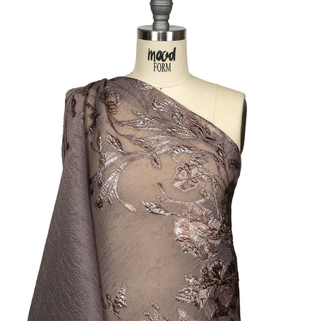 Metallic Rose Gold Floral Luxury Burnout Brocade