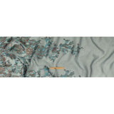 Metallic Copper and Blue Floral Luxury Burnout Brocade