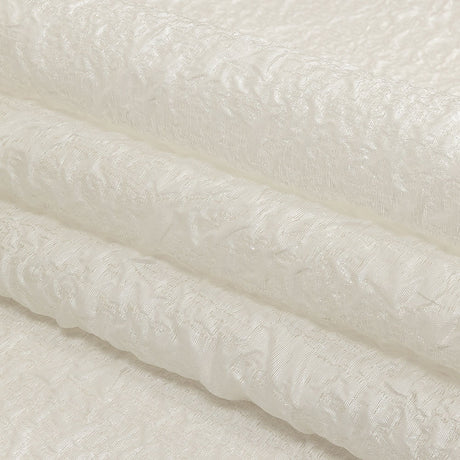 Metallic White Crinkled Luxury Brocade
