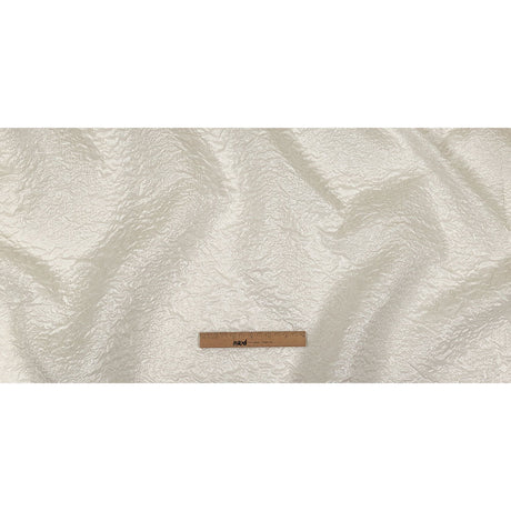 Metallic White Crinkled Luxury Brocade