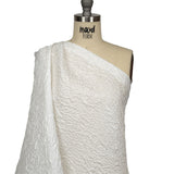 Metallic White Crinkled Luxury Brocade