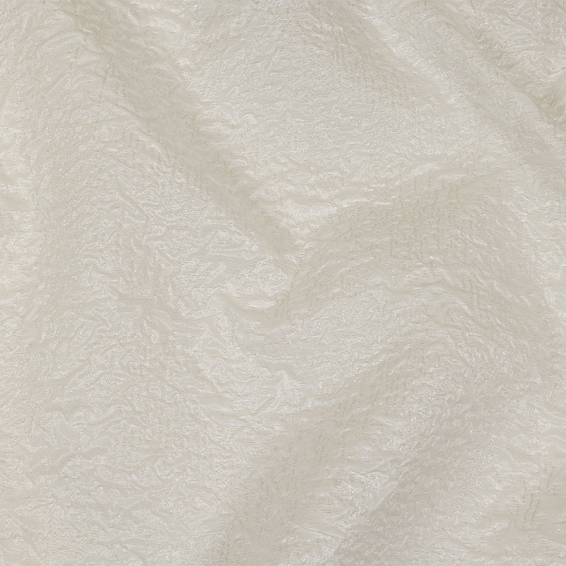 Metallic White Crinkled Luxury Brocade