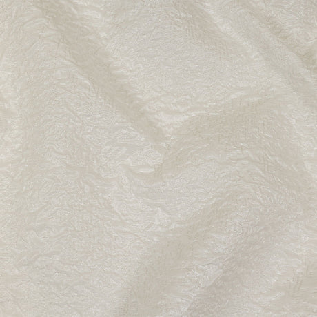 Metallic White Crinkled Luxury Brocade
