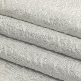 Metallic Silver and White Crinkled Luxury Brocade