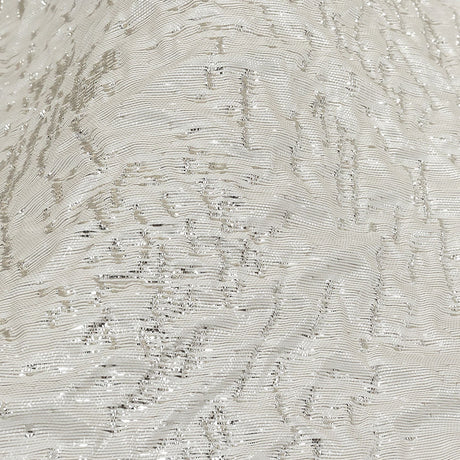 Metallic Silver and White Crinkled Luxury Brocade