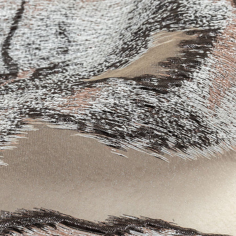Metallic Black, White and Beige Oversized Flowers Luxury Burnout Brocade