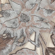 Metallic Black, White and Beige Oversized Flowers Luxury Burnout Brocade