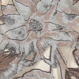 Metallic Black, White and Beige Oversized Flowers Luxury Burnout Brocade