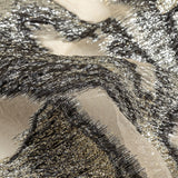 Metallic Silver and Gold Oversized Flowers Luxury Burnout Brocade