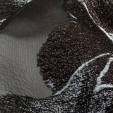 Metallic Black, White and Brown Oversized Flowers Luxury Burnout Brocade