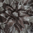 Metallic Black, White and Brown Oversized Flowers Luxury Burnout Brocade