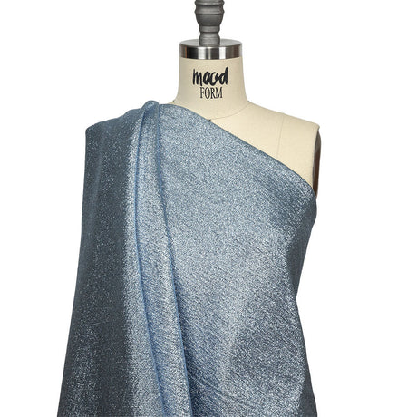 Geode Metallic Blue and Silver Crackle Luxury Brocade