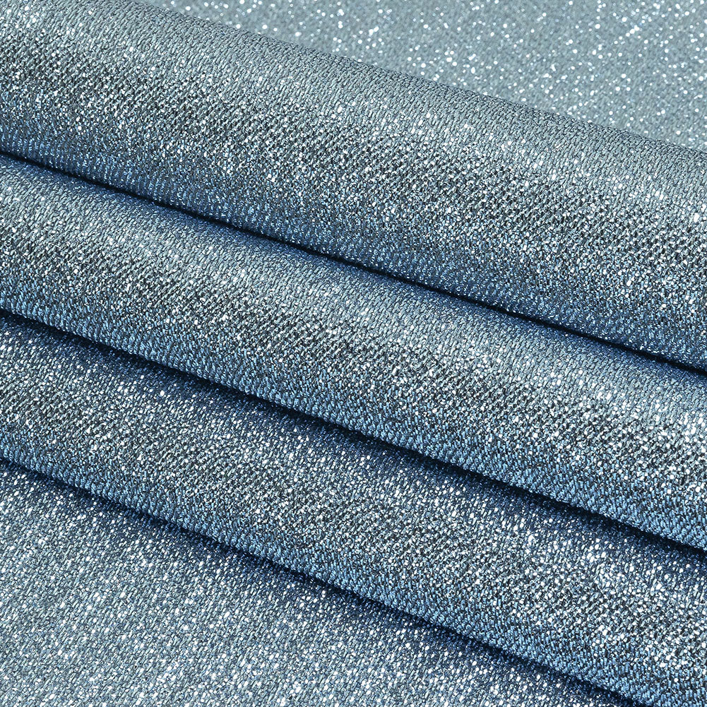 Geode Metallic Blue and Silver Crackle Luxury Brocade