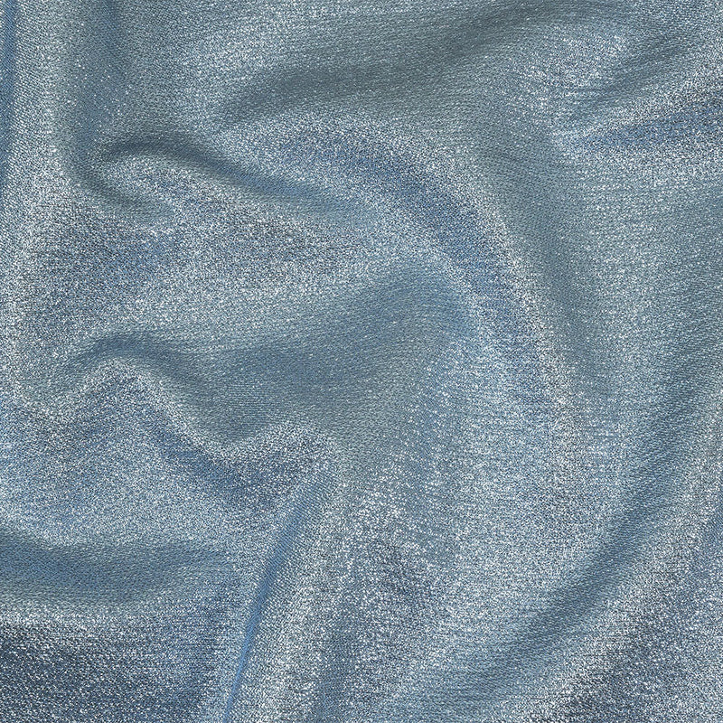 Geode Metallic Blue and Silver Crackle Luxury Brocade
