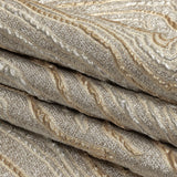 Metallic Silver, Gold and Beige Contour Lines Luxury Brocade