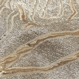 Metallic Silver, Gold and Beige Contour Lines Luxury Brocade