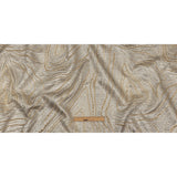 Metallic Silver, Gold and Beige Contour Lines Luxury Brocade