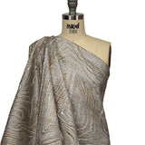 Metallic Silver, Gold and Beige Contour Lines Luxury Brocade
