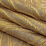 Metallic Gold and Mustard Contour Lines Luxury Brocade