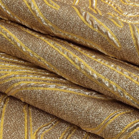 Metallic Gold and Mustard Contour Lines Luxury Brocade