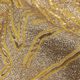 Metallic Gold and Mustard Contour Lines Luxury Brocade