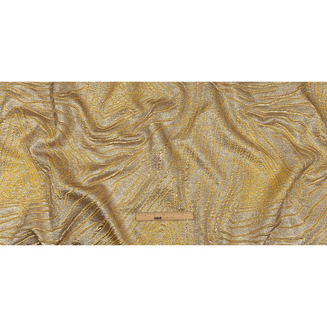 Metallic Gold and Mustard Contour Lines Luxury Brocade