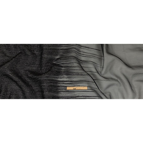 Metallic Black Lines Luxury Organza Brocade