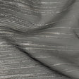 Metallic Silver and Black Lines Luxury Organza Brocade