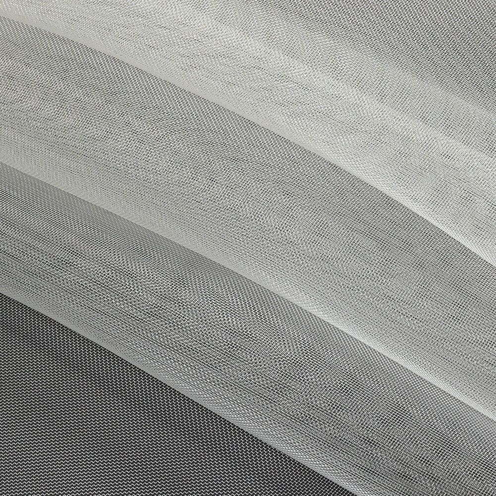 Stiff Mesh-Like Polyester Organza - White - Iris Collection