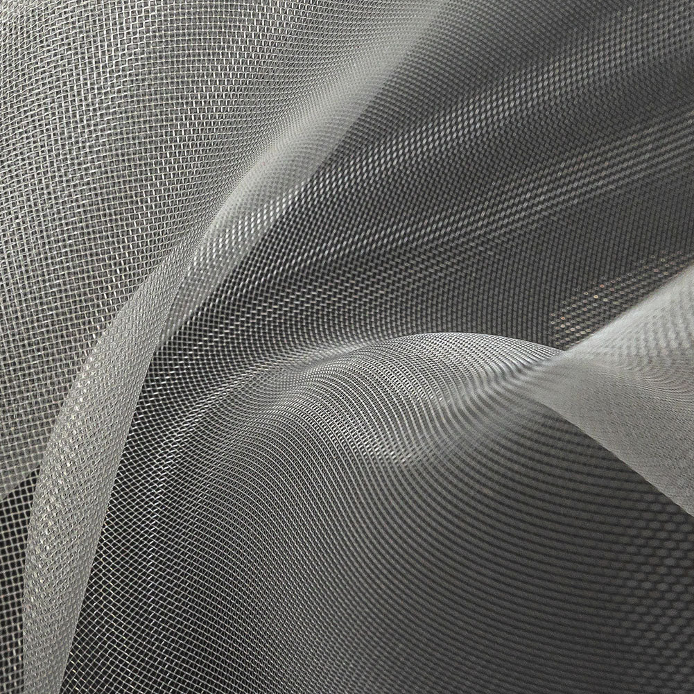 Stiff Mesh-Like Polyester Organza - White - Iris Collection