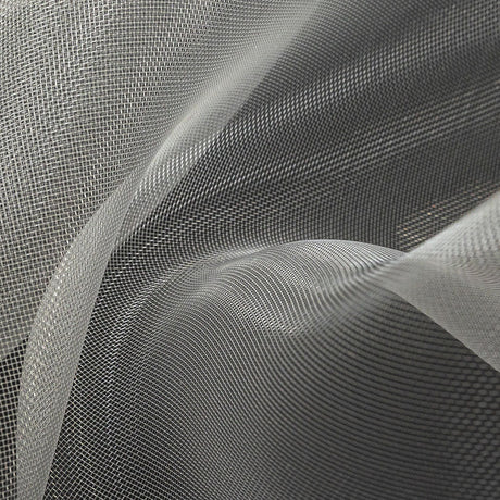 Stiff Mesh-Like Polyester Organza - White - Iris Collection