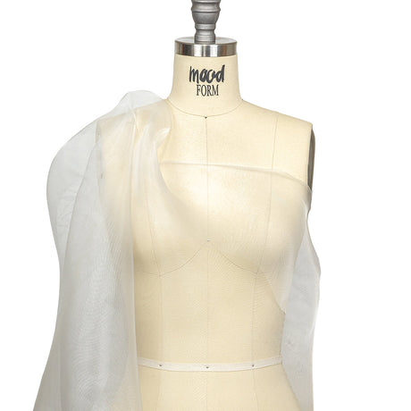 Stiff Mesh-Like Polyester Organza - White - Iris Collection
