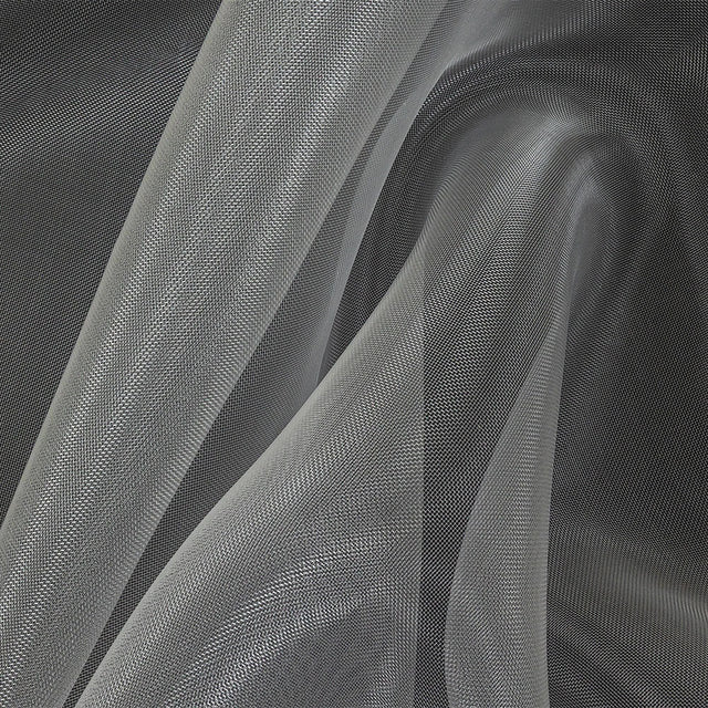 Stiff Mesh-Like Polyester Organza - White - Iris Collection