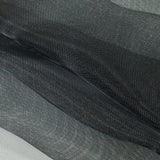 Stiff Mesh-Like Polyester Organza - Black - Iris Collection