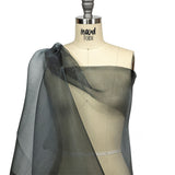 Stiff Mesh-Like Polyester Organza - Black - Iris Collection