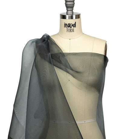 Stiff Mesh-Like Polyester Organza - Black - Iris Collection
