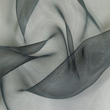 Stiff Mesh-Like Polyester Organza - Black - Iris Collection