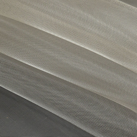 Stiff Mesh-Like Polyester Organza - Greige - Iris Collection
