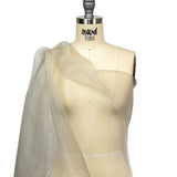 Stiff Mesh-Like Polyester Organza - Greige - Iris Collection