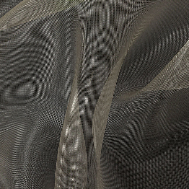 Stiff Mesh-Like Polyester Organza - Greige - Iris Collection