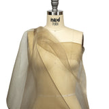 Stiff Mesh-Like Polyester Organza - Warm Olive - Iris Collection