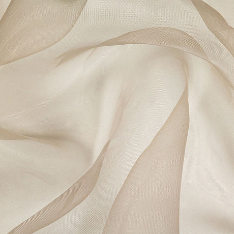 Stiff Mesh-Like Polyester Organza - Beige - Iris Collection