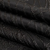 Metallic Black Feathers Luxury Brocade