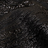 Metallic Black Feathers Luxury Brocade