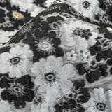 Black, Gray and Metallic Gold Floral Luxury Brocade