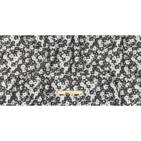 Black, Gray and Metallic Gold Floral Luxury Brocade
