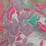 Aqua, Pink and Saffron Patchwork Metallic Luxury Brocade