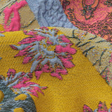 Metallic Pink, Yellow and Sky Patchwork Diagonal Stripes Luxury Brocade