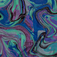 Lilac, Seafoam and Blue Marbled Metallic Luxury Brocade