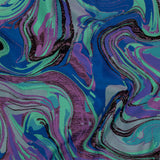 Lilac, Seafoam and Blue Marbled Metallic Luxury Brocade